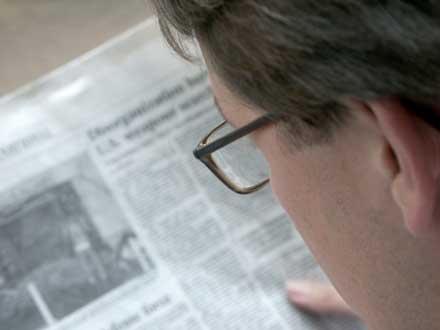 Newspaper reports of chemically sensitive man